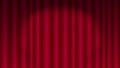 Red theater curtain. Burgundy curtain with footlight lighting. Vector illustration. Royalty Free Stock Photo